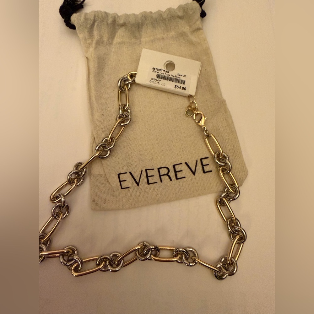 NWT Evereve Gold and Silver Link Necklace - Picture 3 of 3